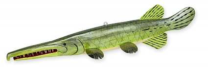 Folk Art Fish Baby River Gar Sculpture