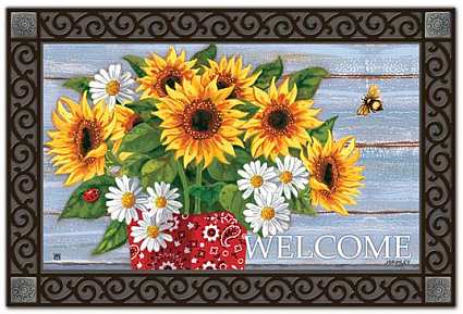 bandana sunflowers matmate doormat insert interchangeable bandana sunflowers matmate doormat insert interchangeable