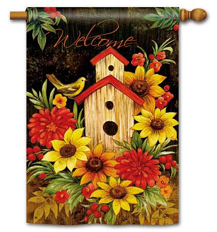 Breeze Art Autumn Birdhouse Accent Flag
