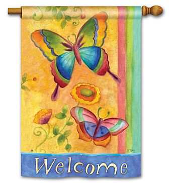 Breeze Art Brilliant Butterflies Accent Flag