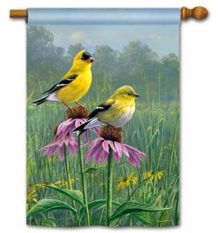 Breeze Art Goldfinch Meadow Accent Flag