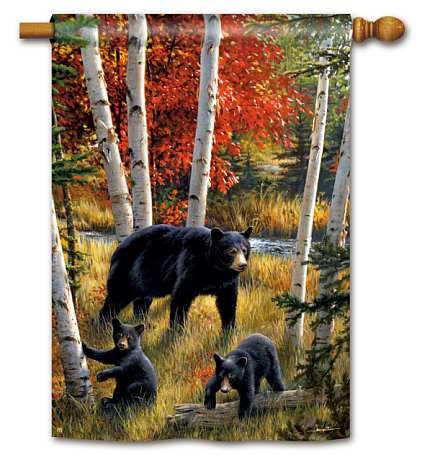 Breeze Art Black Bear Family Accent Flag