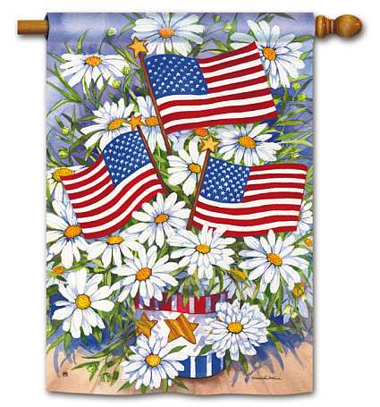 Breeze Art American Daisies Accent Flag