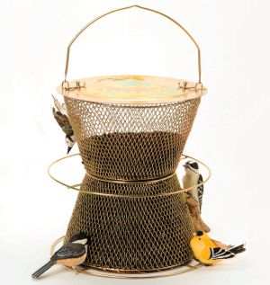 No/No Hourglass Bird Feeder Brass