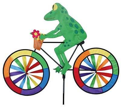 Green Tree Frog Bicycle Garden Spinner Large
