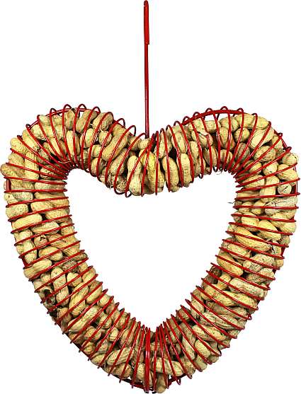 Heart Peanut Feeder Wreath Red