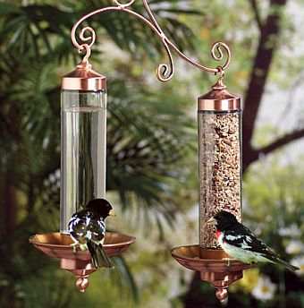 Songbird Copper Sip & Seed Bird Feeder