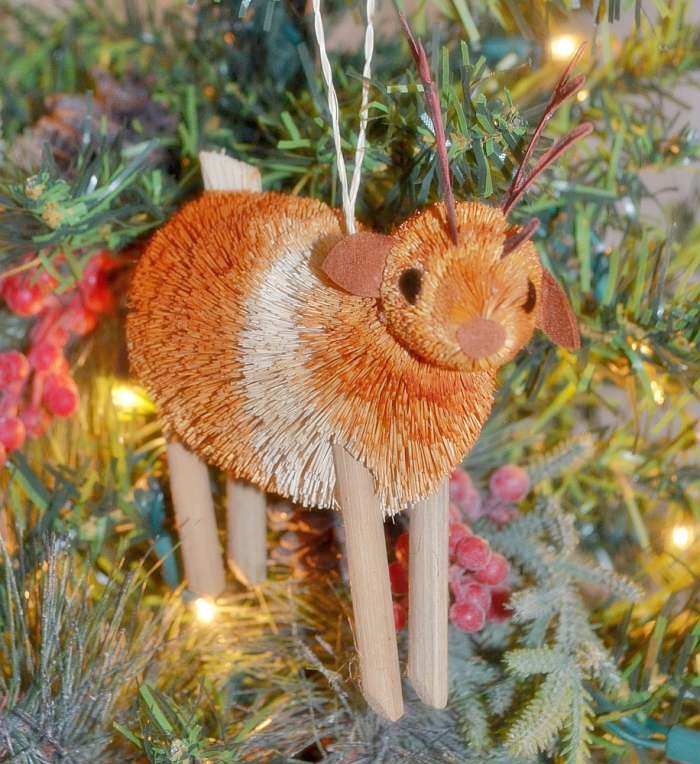 Brushart Bristle Brush Ornament Reindeer