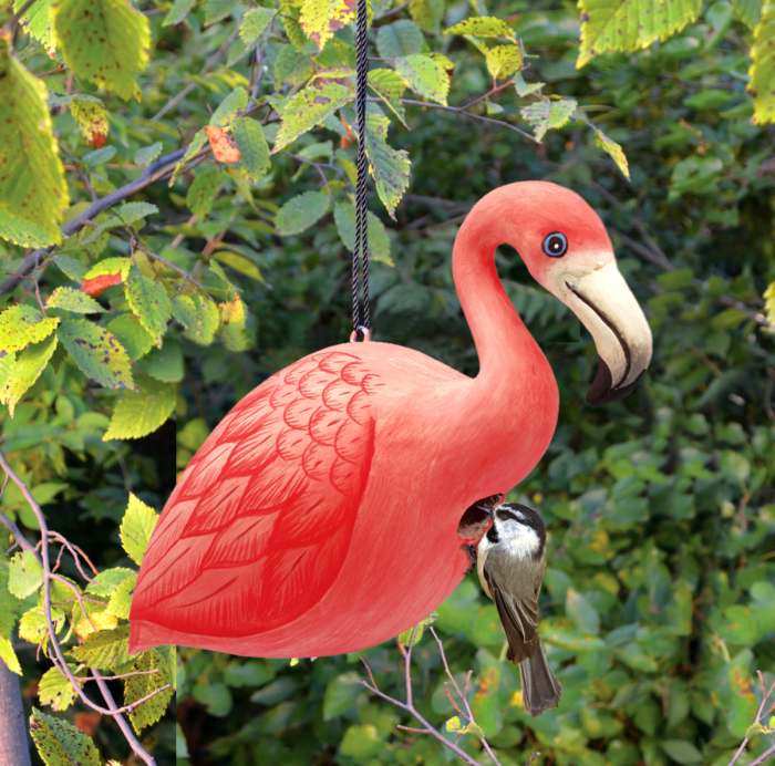 For The Birds Flamingo Bird House
