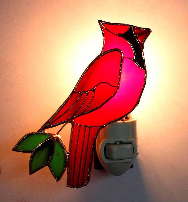 Stained Glass Nightlight Cardinal