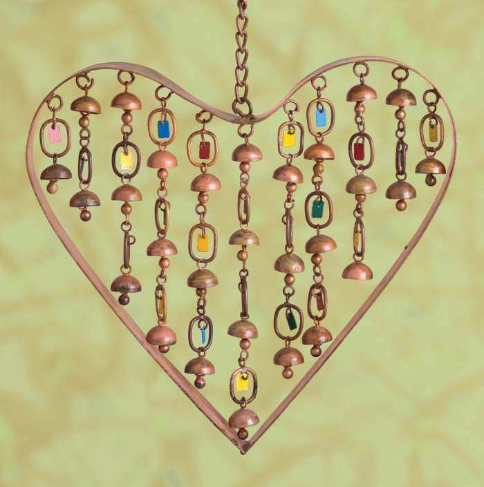 Heart with Dangles Wind Chime