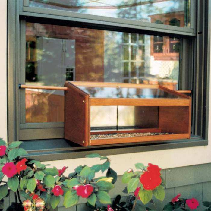 Mahogany Windowsill Feeder With Mirror Bird Mahogany Windowsill Feeder With Mirror Bird Quality Window Feeders At Garden