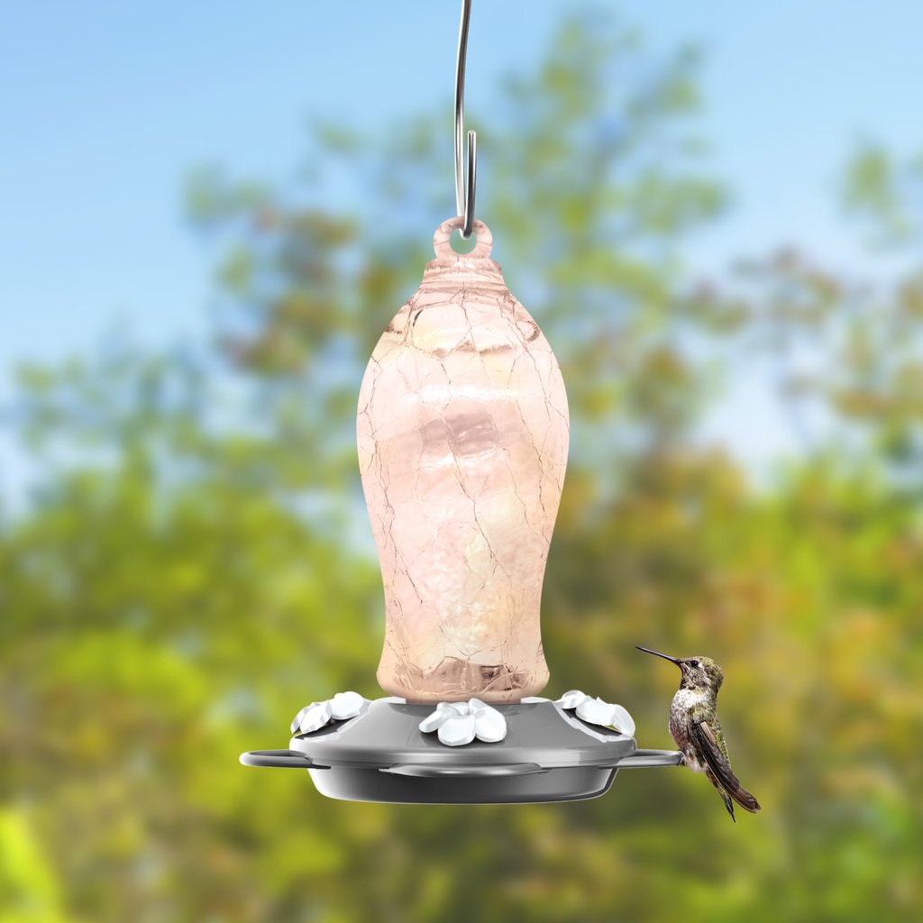 Artisan Gravity Hummingbird Feeder Blush Crackle