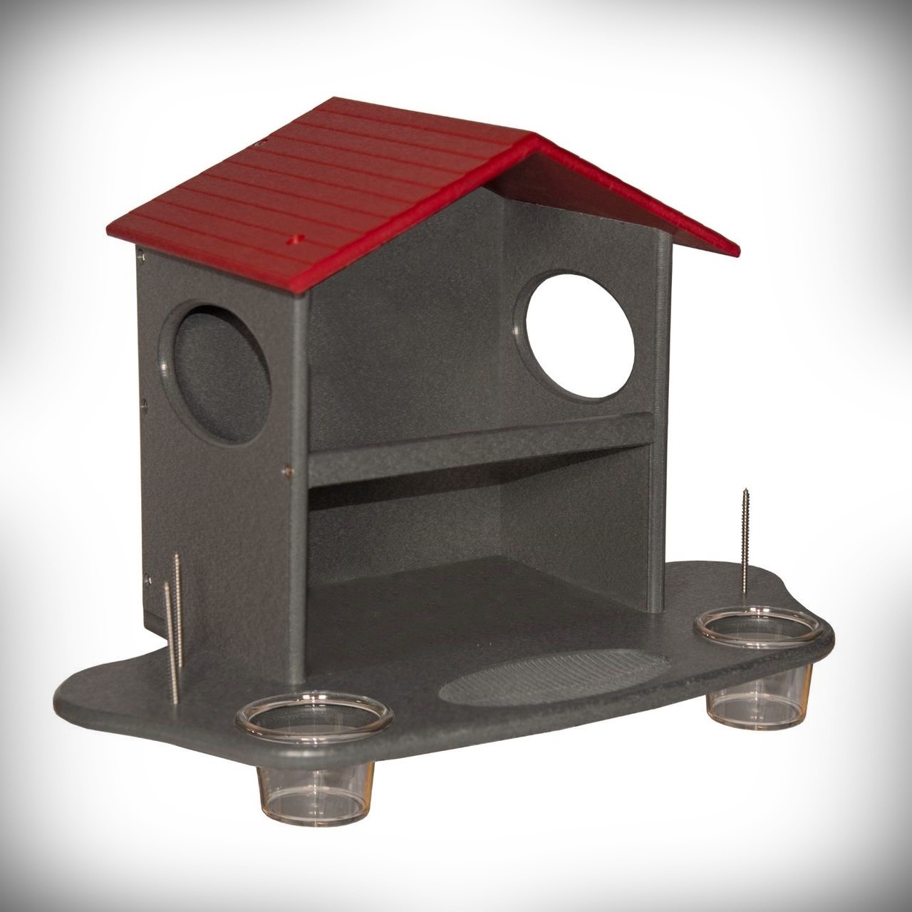 Recycled Poly Squirrel Snack Station II Red/Gray