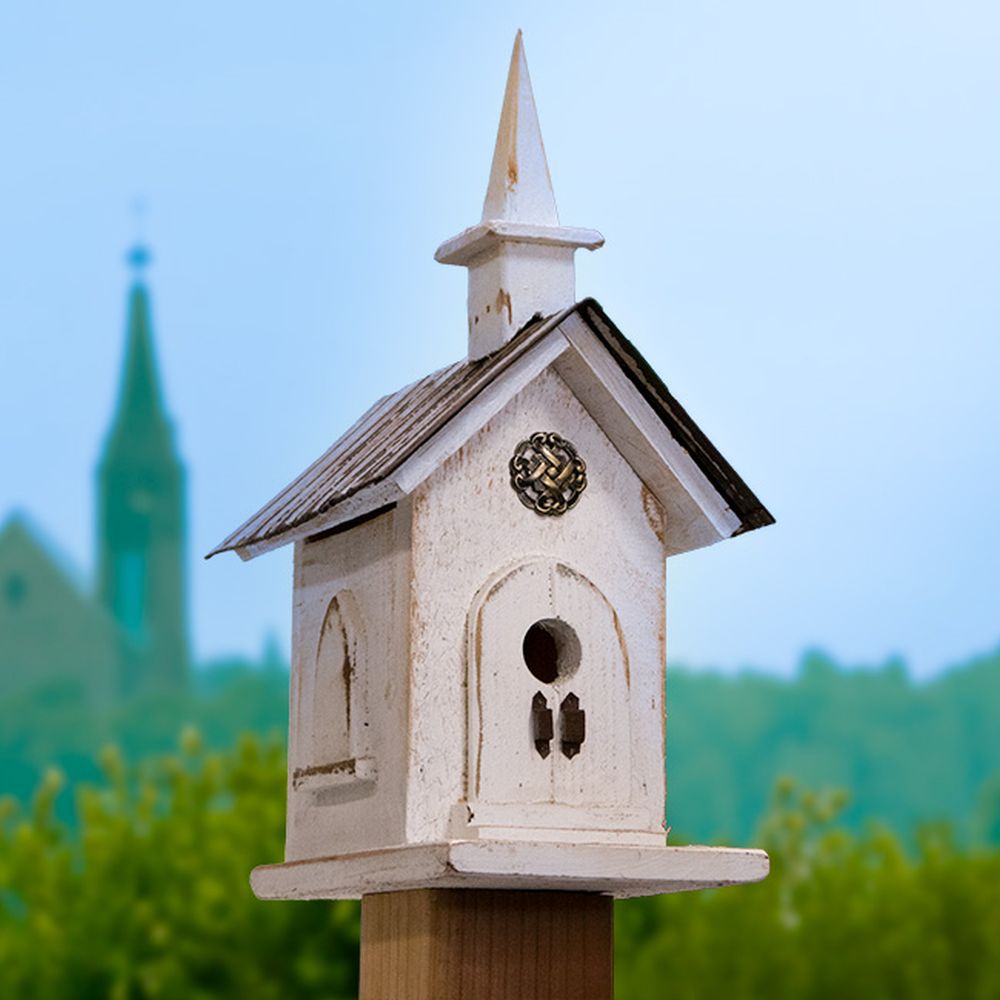 Country Chapel Bird House White