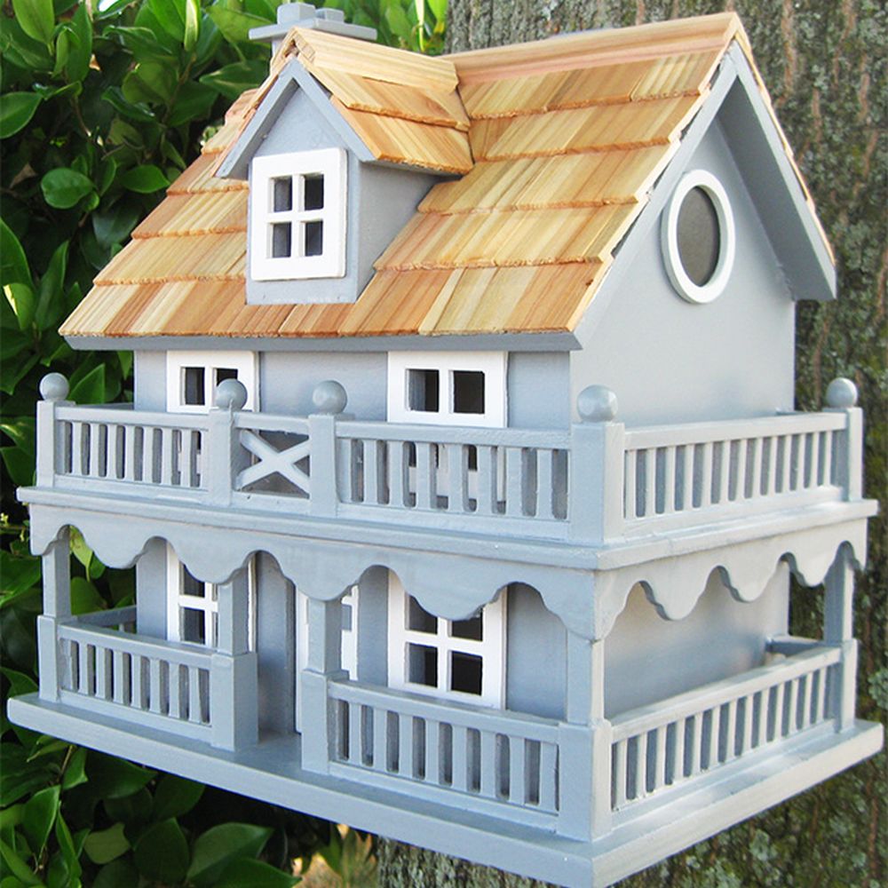 Classic Novelty Cottage Bird House Blue
