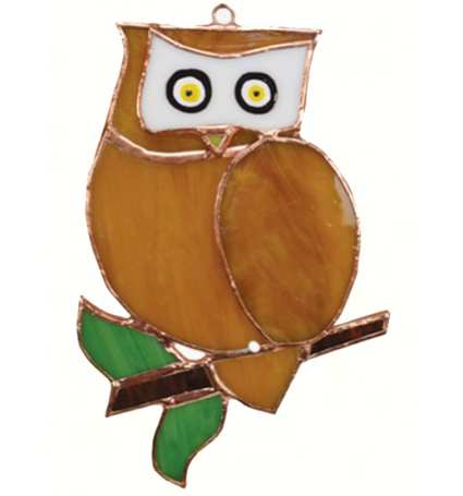 Stained Glass Suncatcher Owl