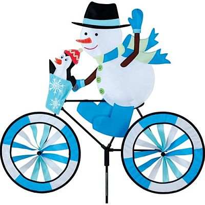 Snowman Bicycle Garden Spinner Medium