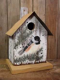 Country Classic Chickadee Tin Roof Birdhouse