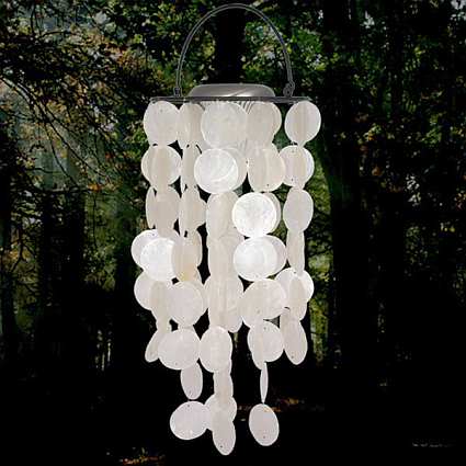 Asli Arts Capiz Solar Windchime White