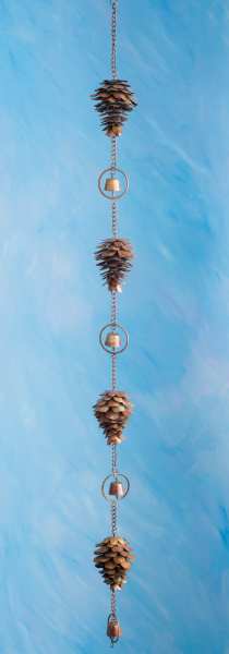 Flamed Copper Pine Cone Hanging Ornament Chain
