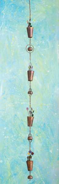 Flamed Copper Flower Pot Hanging Ornament Chain