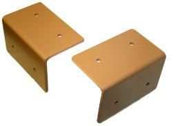 Pair of flanges for mounting nest boxes or feeders to 4x4 posts