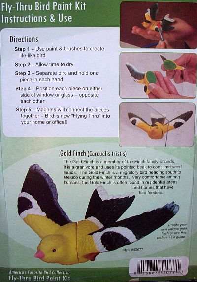 Gold Finch Fly-Thru Bird Paint Kit