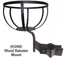 12" Flower Pot Holder for Wood Balusters 