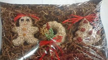 Birdseed Holiday 4.5" Ornament Gift Set of 3 