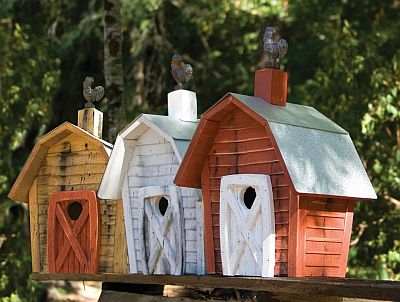 Rock City Bird House available in Redwood, Natural and White
