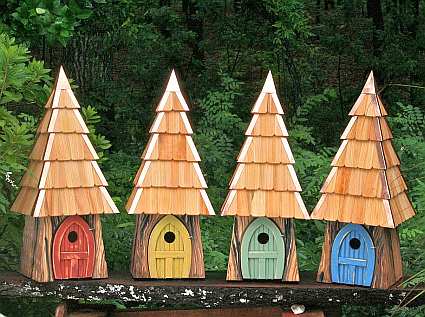 Lord of the Wing Bird House available in Blue, Moss Green, Redwood or Yellow colors!