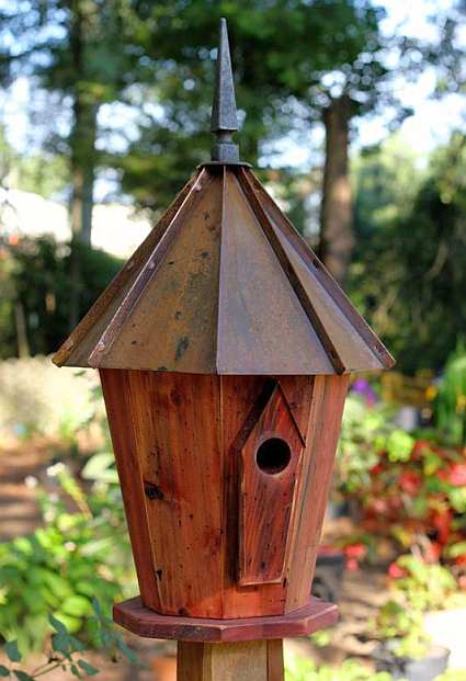 Innspire Bird House Redwood with Brown Patina Roof