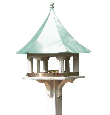 Lazy Hill Farm Carousel Bird Feeder with Blue Verde Copper Roof