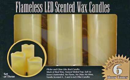 LED Vanilla Candle 3-Piece Gift Box Set