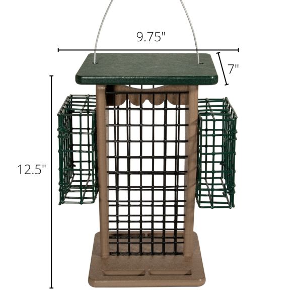 Recycled Poly Whole Peanut Feeder with Suet Cages