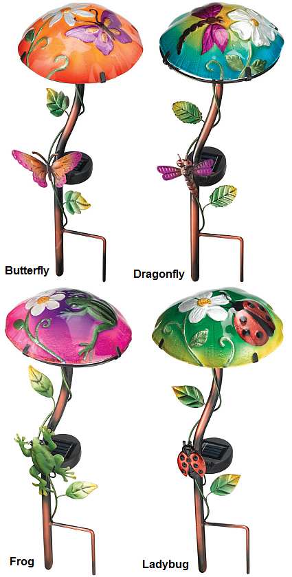 Solar Light Mushroom Stake, Solar-Powered Garden Stakes, Whimsical