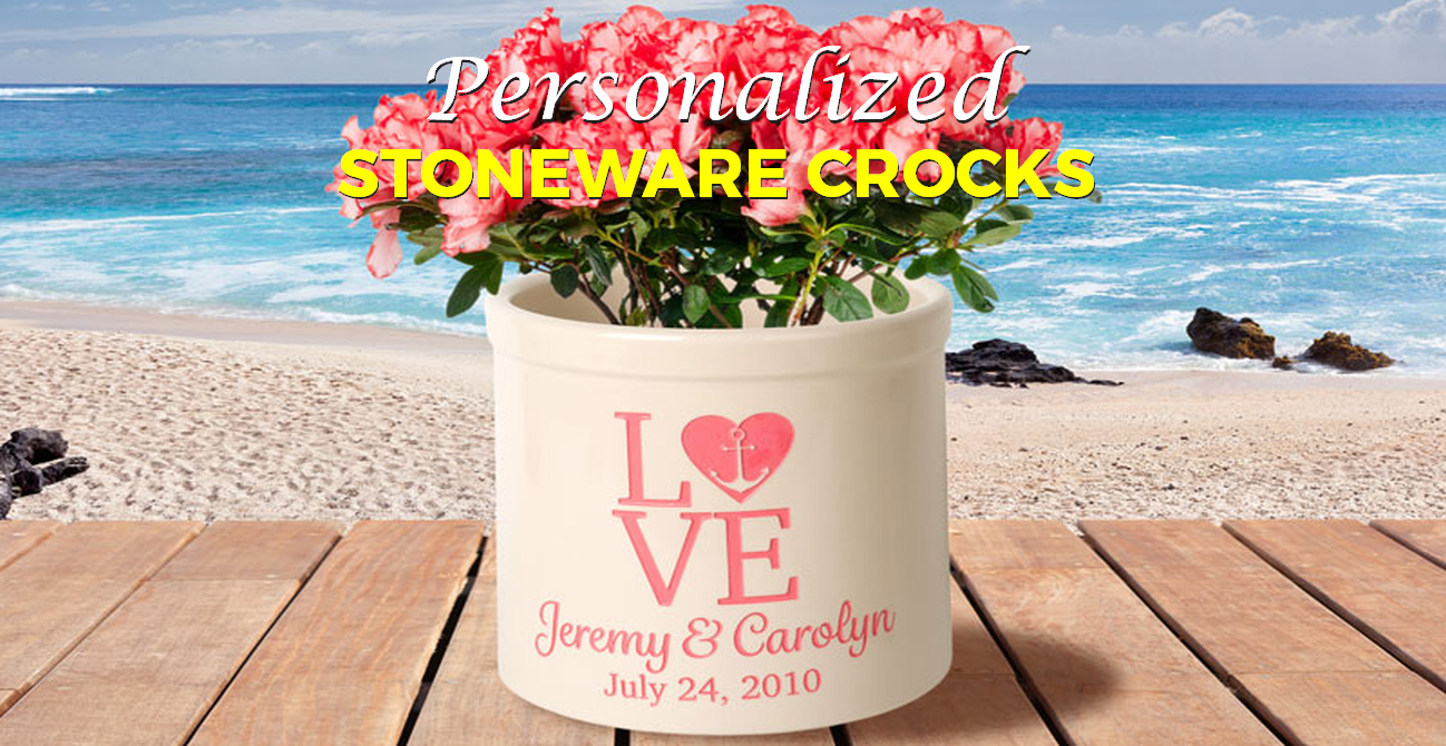 Personalized Stoneware Crocks