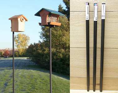 Erva Best 3-Piece Birding Pole Set, Easy Install Heavy Duty Bird Feeder