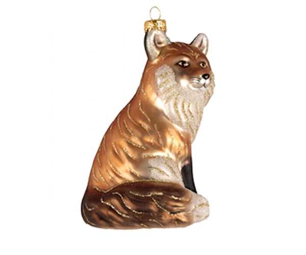 Blown Glass Ornament Red Fox