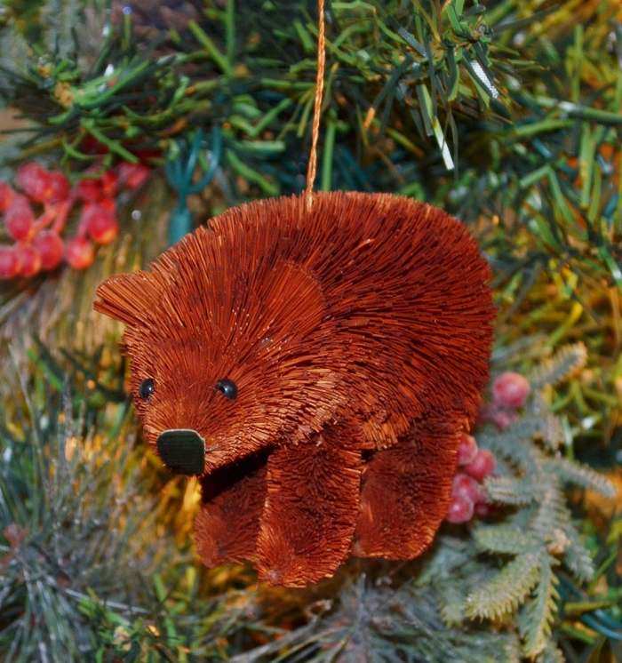 Brushart Bristle Brush Ornament Brown Bear