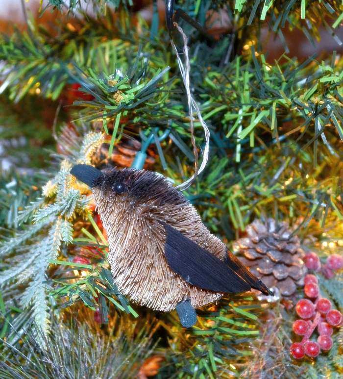 Brushart Bristle Brush Bird Ornament Chickadee
