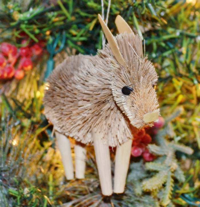 Brushart Bristle Brush Ornament Donkey