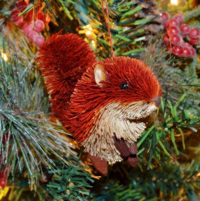 Brushart Bristle Brush Ornament Red Squirrel