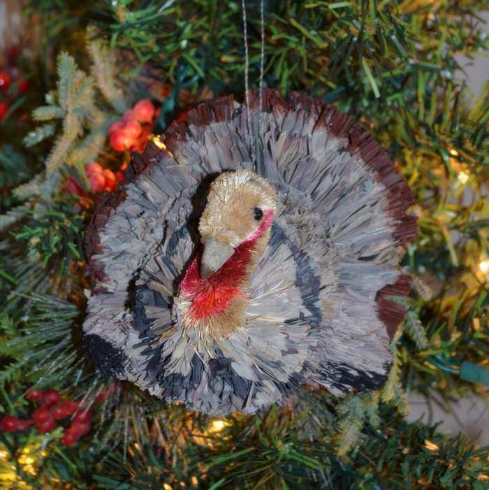 Brushart Bristle Brush Bird Ornament Turkey