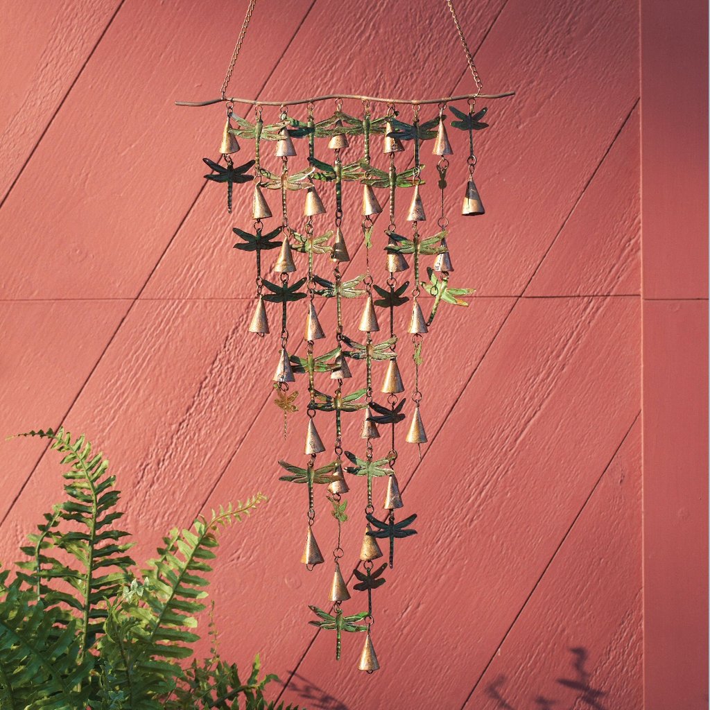 Shimmering Bells Dragonflies Wall Hanging