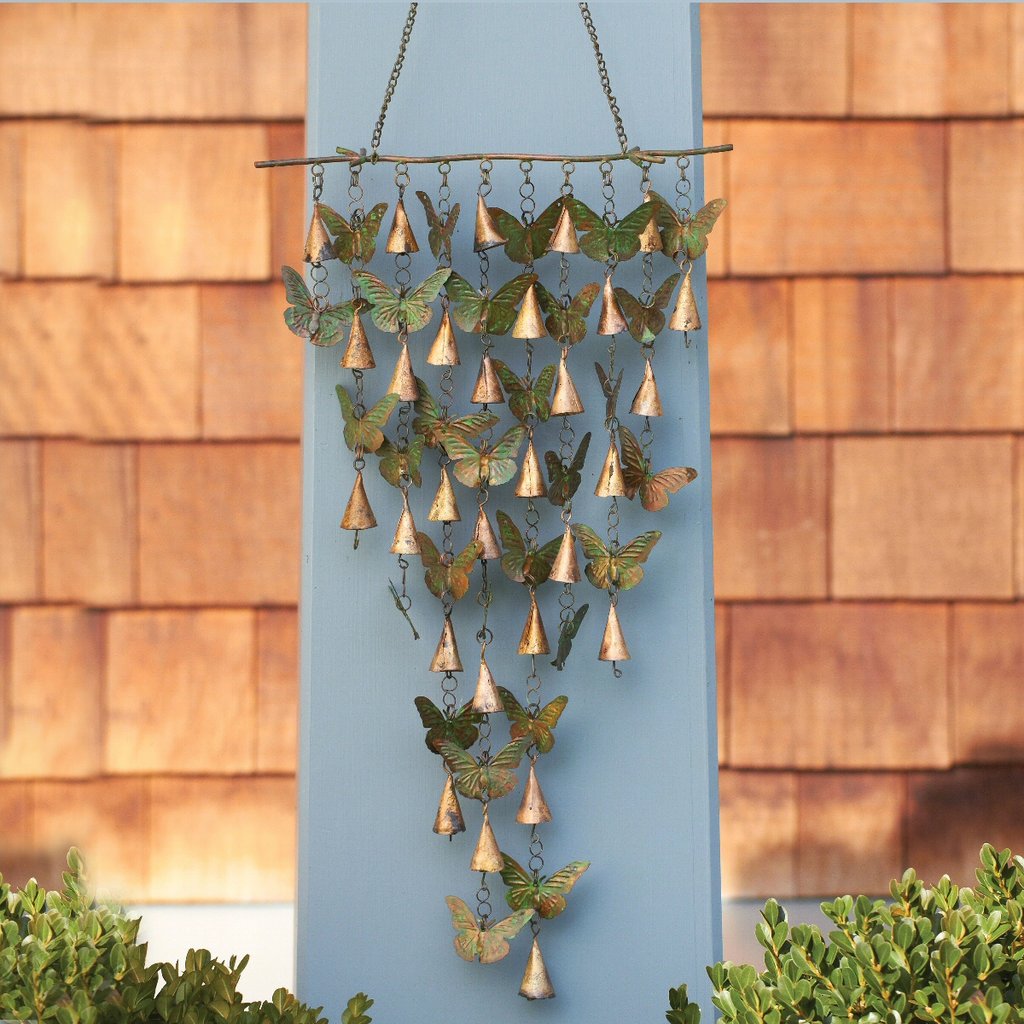 Shimmering Bells Butterflies Wall Hanging
