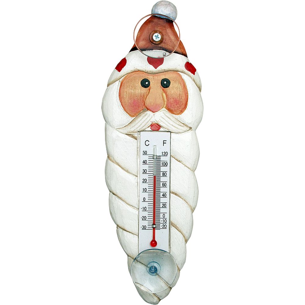 Window Thermometer Holiday Santa Head Small