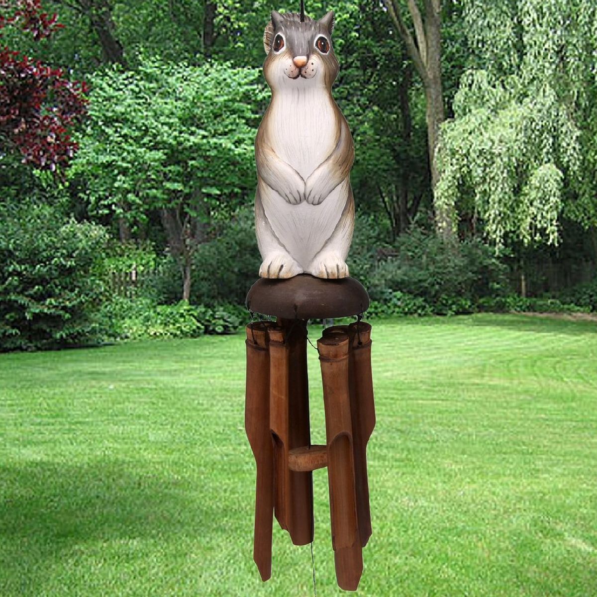 For The Birds Squirrel Bamboo Windchime