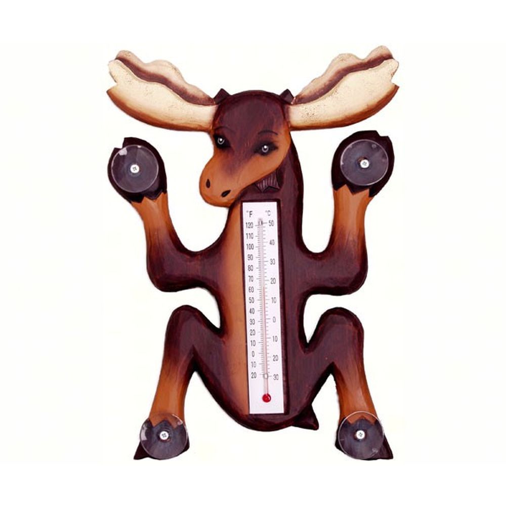 Window Thermometer Climbing Moose Small